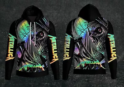 Metallica Mad Skull Hoodie Rock Band 3D Dye Sublimated Light Weight Big&tall • $28.99
