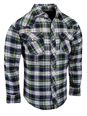 Plaid Flannel Shirt Snap Up Western Style Mens Flap Chest Pockets With Pen Slot! • $19.95