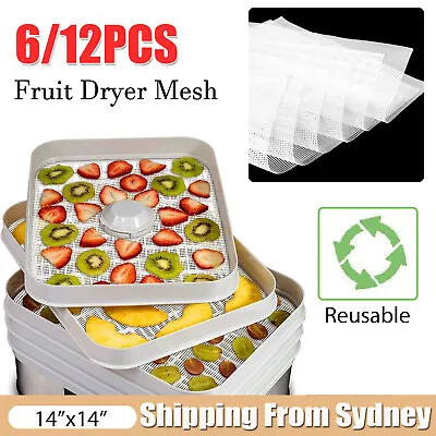 14  12PCS Reusable Non Stick Silicone Dehydrator Sheets For Fruit Dryer Mesh AU • $16.28
