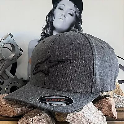 Alpinestar Mens Cap  Ageless  In Charcoal Flex Fit Mx Skate Curved Brim Peak  • $39.95