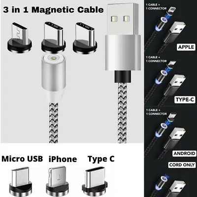 3 In 1 Universal Magnetic USB Charging Cable For IPhone Type C Micro USB • $5.99