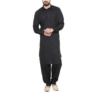Pathani Black Kurta Royal Dabbang Black Salwar Cotton Premium Lucknowi Best Suit • £32.75