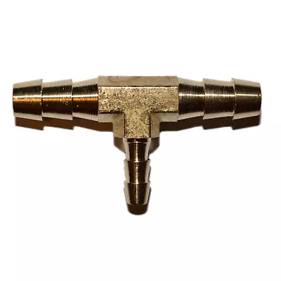 Brass Barb Tee Fitting 1/4  X 1/4  X 1/8   Up To 50% Off When You Buy Four • $8.99
