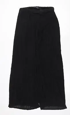 Saloos Womens Black Striped Nylon Trousers Size L Regular • £7.75