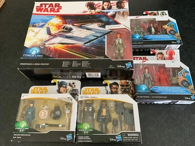£110 • Buy New Star Wars Force Link Resistance A-Wing Fighter & Pilot Figure Plus Extras