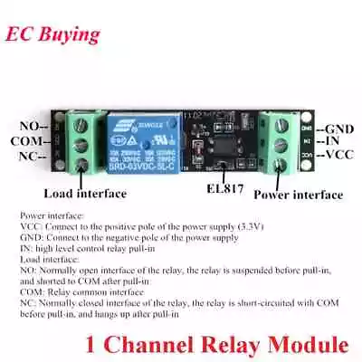 1 Channel DC 3V Relay Module Optocoupler Single Relay Isolated Control Board • $4.38