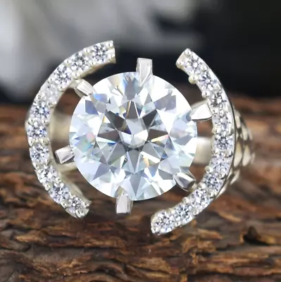 £40.98 • Buy 4.55 Ct Certified Off White Diamond Solitaire Ring 925 Silver, Amazing Luster !