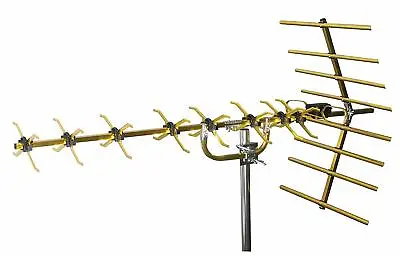 £25.99 • Buy TV FREEVIEW Aerial 48 ELEMENT STRONG HIGH GAIN Outdoor/Loft Antenna Gold