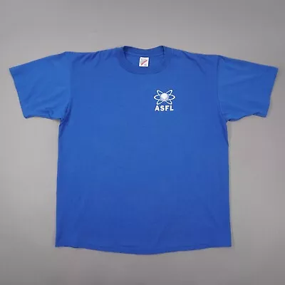 Vintage 90s Jerzees Single Stitch ASFL Logo Mens XL Blue 50/50 T Shirt Made USA • $16.88