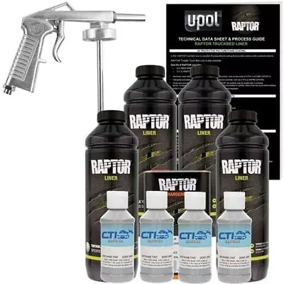 Raptor U-POL Mesa Gray Urethane Spray-On Truck Bed Liner Kit W/Free Spray Gun 4L • $240