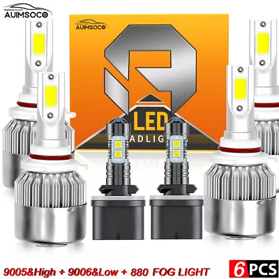 For GMC Sierra 2500 HD 2001-2002 6x LED Headlight Hi/Lo Fog Light Bulb Combo Kit • $31.19