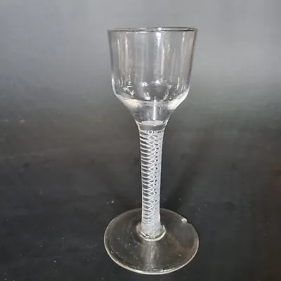 Antique 18th Century Wine Glass With Double Opaque Twist Stem A/F • £95
