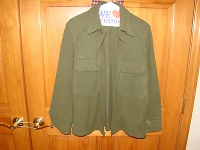 Vintage US Military Wool Military Field Shirt  Cold Weather Olive Green • $20