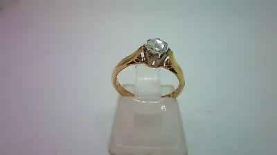 £150 • Buy Beautiful Hallmarked 18ct Gold & 0.30ct Solitaire Diamond Ring Size G.