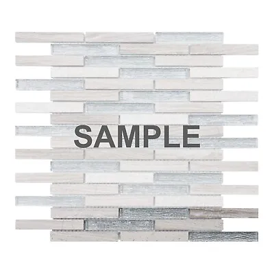 Taupe White Oak Gray Marble Stone Glass Mosaic Tile Kitchen Bath Wall Backsplash • $3.99