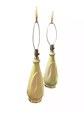 Vintage Matched Pair Aladdin Lamps Green Glass Finials Scrolls Dual Light • $279.99