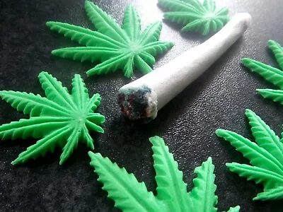 7 Edible Fondant Weed/cannabis Leaves And Joint/spliff Cake And Cupcake Toppers • £9