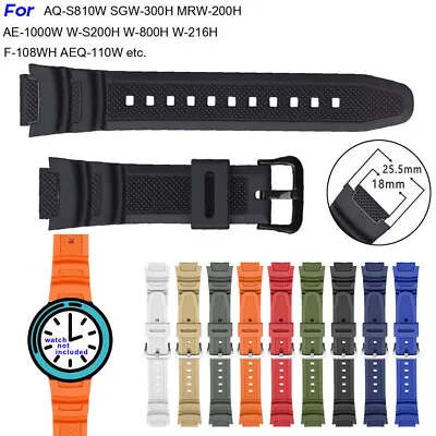 18mm Silicone Strap For SGW-500H F-108WH AQ-S810W W-800H Rubber Watch Band Belt • $17.01