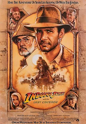 $65.95 • Buy NEW Indiana Jones And The Last Crusade Movie Poster Print Canvas FREE SHIPPING