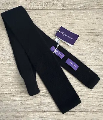 Ralph Lauren Purple Label Knit Cashmere Tie Black Square Ends Made In Italy $235 • $90