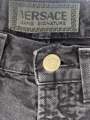 Vtg Versace Jeans Signature Ittierre Women’s Sz 27/41 Black High Rise Authentic • $34.85