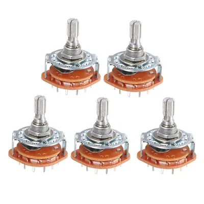 5Pcs 1 Pole 12 Positions 6mm Knurled Shaft Diameter Band Selector Rotary Switch • $11.84