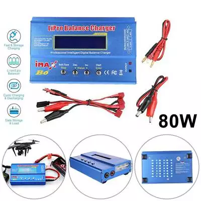 IMAX B6AC Professioanl 80W Digital LCD RC Lipo NiMh Life Battery Balance Charger • £20.72