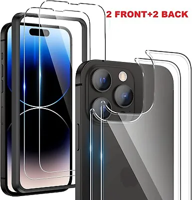 2X Front+Back Tempered Glass Screen Protector For IPhone 11 12 13 14 15 Pro Max • £4.19