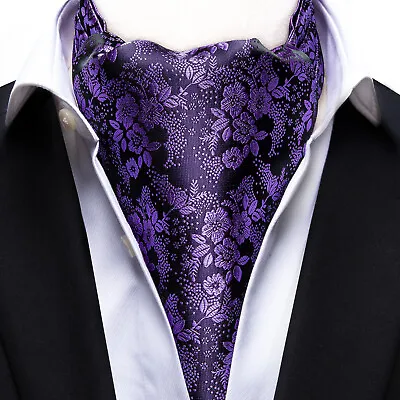USA Colors Ascot Mens Silk Paisley Cravat Tie Handkerchief Cufflinks Set Formal • $11.99