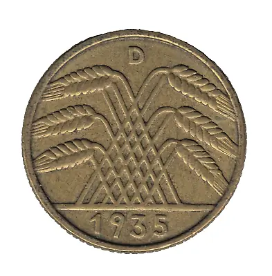 1935 D Germany 10 Reichspfennig Coin • £12.75