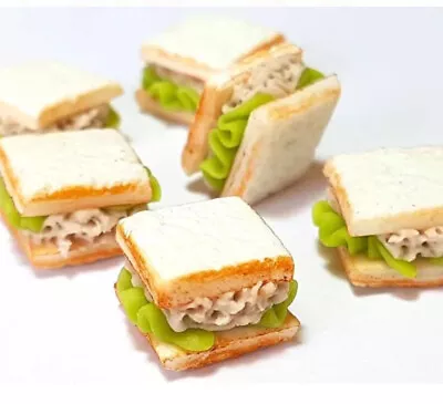 Barbie Dollhouse Miniature Food Mini Sandwiches Tuna Fish Tiny Whole Lot 👻🧲5pc • $9.97