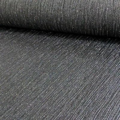 Debona Crystal Plain Black Glitter Wallpaper - 9003(Slight Imperfect) • £7.49