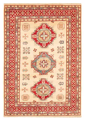 Traditional Hand-Knotted Geometric Carpet 6'7  X 9'7  Wool Area Rug • $897
