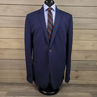 Vince Camuto Blazer Mens 2XLT XXL Tall Blue Knit Stretch Sport Coat 2 Button • $74.95