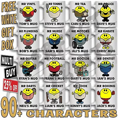 £8.27 • Buy MR MEN Mug Personalised NAME Father Birthday Coffee Cup Tea LITTLE MISS Eid Gift