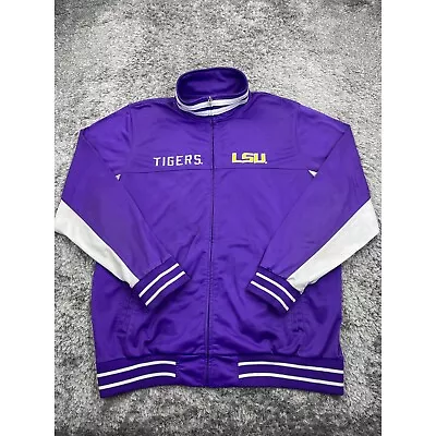 LSU Tigers Track Jacket Mens 2XL XXL Purple GIII Sports Carl Banks Windbreaker • $43