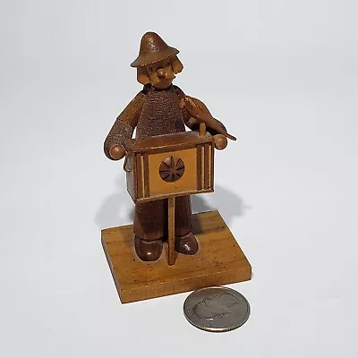 VTG Wooden Organ Grinder Sculpture Figure W Parrot B Borowik B Byliniak Poland • $17.95