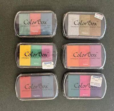 6 BRAND NEW SEALED Beautiful Multi-Color Color Box Pigment Inkpad Stamp Pads • $41.50