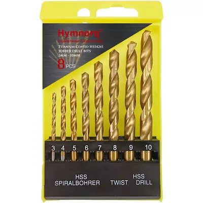 3 To 10mm Metric Titanium Coated HSS Twist Drill Bit Set Of 8pcs To Drill Woo... • $16.41