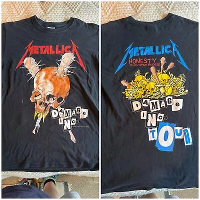 Vintage METALLICA Damage Inc Tour Band Black Shirt Pushead Size Small • £15