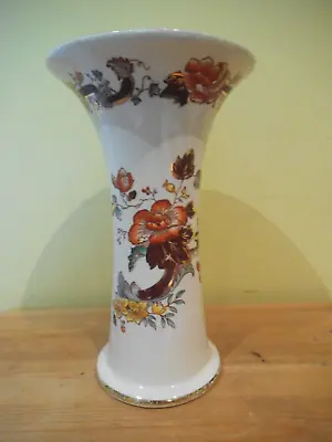 Vintage Masons Ironstone Brown Velvet 8” Trumpet  Vase • £12