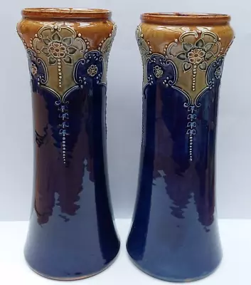 £100 • Buy Doulton Lambeth - A Pair 0f Doulton  Ware Vases By Annie Neal & Lizzie Padbury
