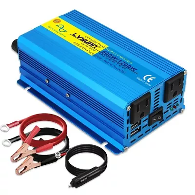 $169.19 • Buy 500W-4000W DC 12V To AC 110V Pure Sine Wave Power Inverter Car Converter RV--