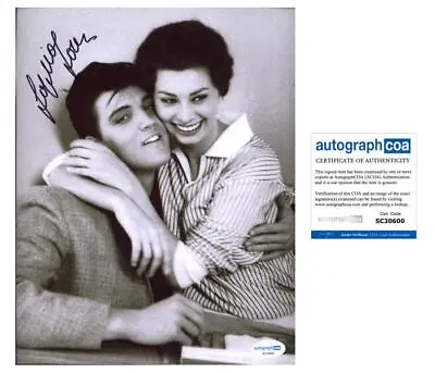 Sophia Loren AUTOGRAPH Signed 'Meeting Elvis Presley' 8x10 Photo ACOA • $125
