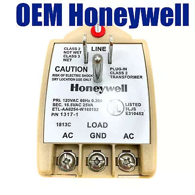 Honeywell 1317-1 Alarm Transformer 16.5VAC Power Rating-25VA Class 2 Plug In • $25.63