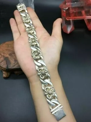 Asian Old Miao Silver Hand Cast Cool Statue Bracelet Jewel Gift • $5.88