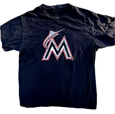 Nike Miami Marlins Shirt Mens Large Regular Fit MLB Baseball Tee • $9.57