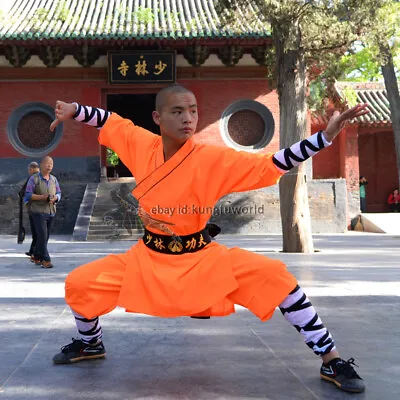 Shaolin Monk Suit Wushu Kung Fu Uniform Kids Adults Martial Arts Suit  • $53.20