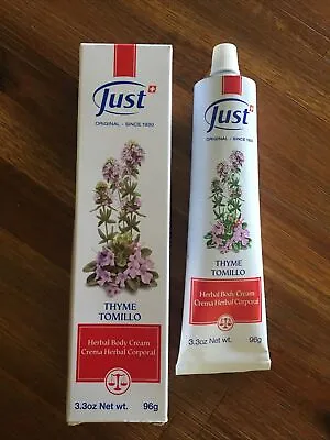 $49.99 • Buy Swiss JUST Crema Herbal Corporal Tomillo Herbal Body Cream Thyme 3.3oz Exp01/25