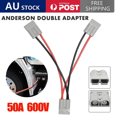 $15.99 • Buy 50A Genuine Anderson Plug Connector Double Adapter 6mm Automotive Cable